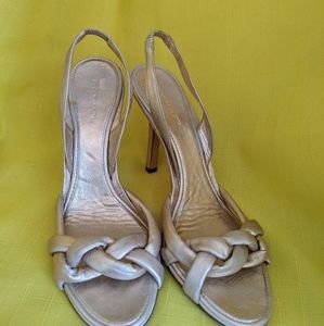BCBGMAXAZRIA Soft Gold Sandals high👠 heel 7. 5